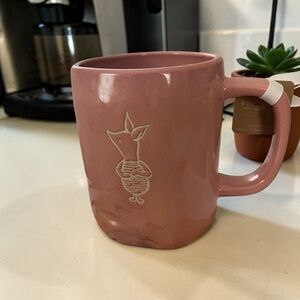 Disney/Rae Dunn Collaboration- Pink Piglet Mug w/ indented flower design. NWT